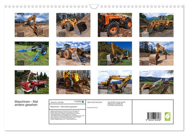 Produktbild: Maschinen - Mal anders gesehen (Wandkalender 2026 DIN A3 quer), CALVENDO Monatskalender