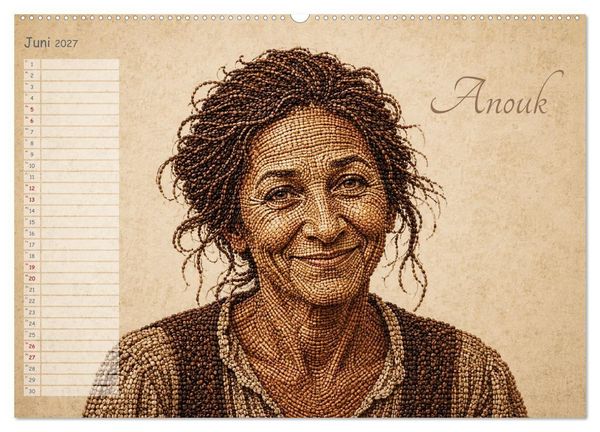 Produktbild: Kaffeetypen - Charakterk&ouml;pfe aus Bohnen (hochwertiger Premium Wandkalender 2027 DIN A2 quer), Kunstdruck in Hochglanz