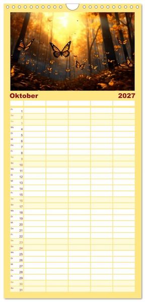 Produktbild: Familienplaner 2027 - Die Magie der Masse mit 5 Spalten (Wandkalender, 21 x 45 cm) CALVENDO