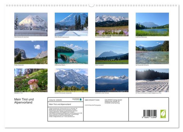 Produktbild: Mein Tirol und Alpenvorland (hochwertiger Premium Wandkalender 2026 DIN A2 quer), Kunstdruck in Hochglanz