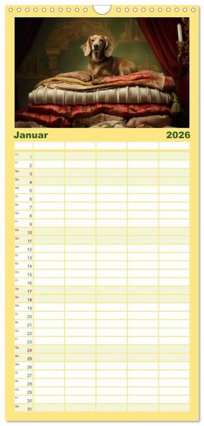 Produktbild: Familienplaner 2026 - M&auml;rchenhafte Helden mit feuchter Nase mit 5 Spalten (Wandkalender, 21 x 45 cm) CALVENDO