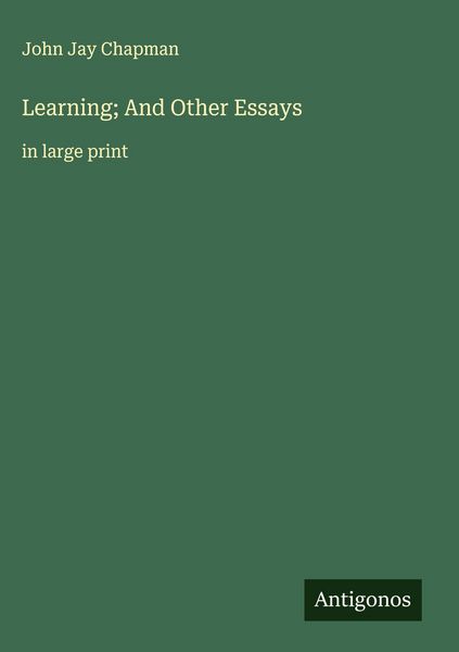 Produktbild: Learning; And Other Essays