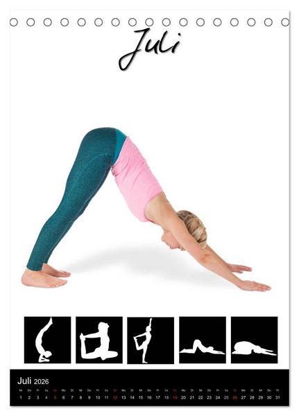 Produktbild: Yoga in Bildern (Tischkalender 2026 DIN A5 hoch), CALVENDO Monatskalender
