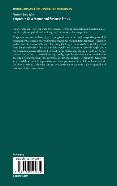 Produktbild: Corporate Governance and Business Ethics