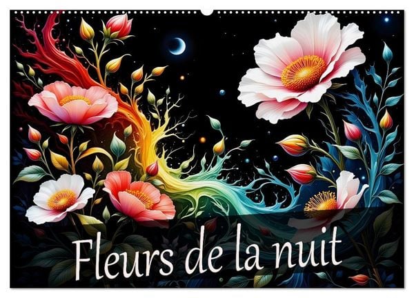 Produktbild: Fleurs de la nuit (Calendrier mural 2026 DIN A2 vertical), CALVENDO calendrier mensuel