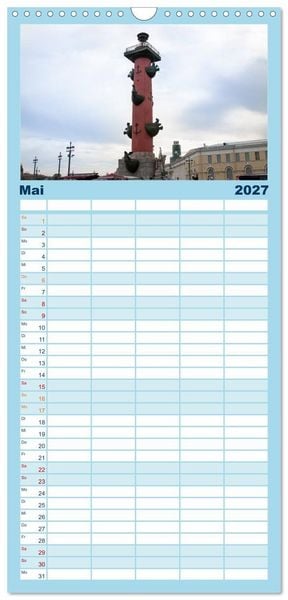 Produktbild: Familienplaner 2027 - Sankt Petersburg - "Venedig des Nordens" mit 5 Spalten (Wandkalender, 21 x 45 cm) CALVENDO