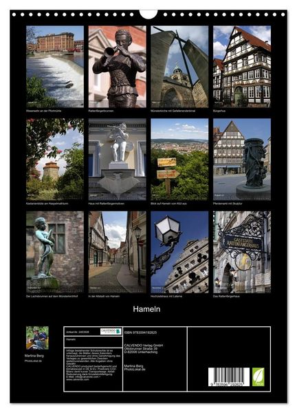 Produktbild: Hameln (Wandkalender 2027 DIN A3 hoch), CALVENDO Monatskalender