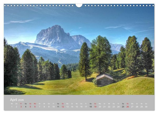 Produktbild: Giganten der Dolomiten - Die Dreitausender (Wandkalender 2026 DIN A3 quer), CALVENDO Monatskalender