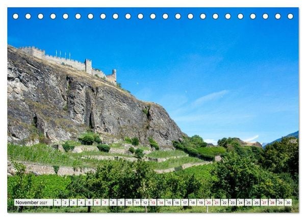 Produktbild: Sion im Wallis - zwischen Reben und Bergen (Tischkalender 2027 DIN A5 quer), CALVENDO Monatskalender