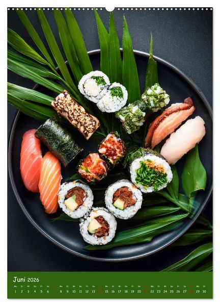 Produktbild: Sushi Kalender - Japanisches Essen f&uuml;r Sushi Liebhaber (hochwertiger Premium Wandkalender 2026 DIN A2 hoch), Kunstdruck in Hochglanz