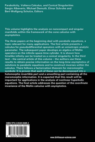 Produktbild: Parabolicity, Volterra Calculus, and Conical Singularities