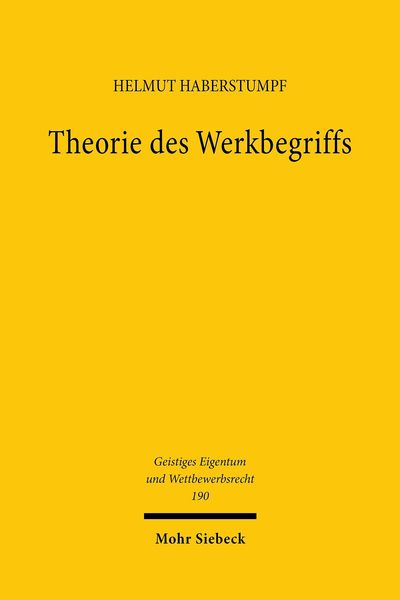 Produktbild: Theorie des Werkbegriffs