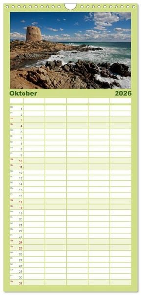 Produktbild: Familienplaner 2026 - Traumhaftes Italien mit 5 Spalten (Wandkalender, 21 x 45 cm) CALVENDO