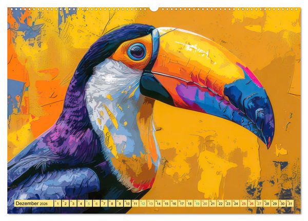 Produktbild: Tiere im Pop Art Kleid (Wandkalender 2026 DIN A2 quer), CALVENDO Monatskalender