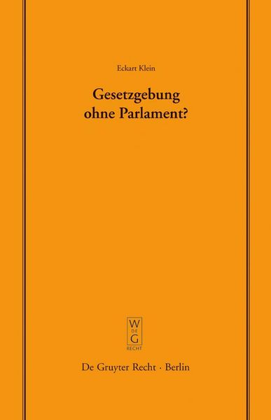 Produktbild: Gesetzgebung ohne Parlament?
