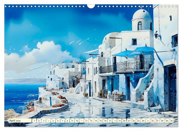 Produktbild: Santorini Inseltr&auml;ume (Wandkalender 2026 DIN A3 quer), CALVENDO Monatskalender