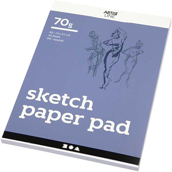 Produktbild: Creativ Company Skizzenblock, A5, 148x210 mm, 70 g, Wei&szlig;, 70 Blatt