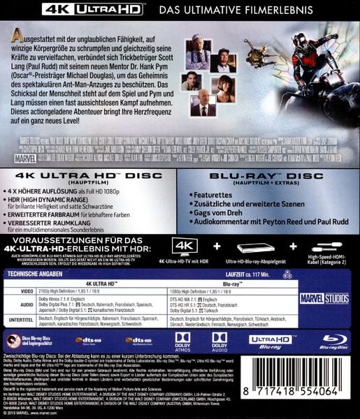 Produktbild: Ant-Man (4K Ultra HD) (+Blu-ray 2D)