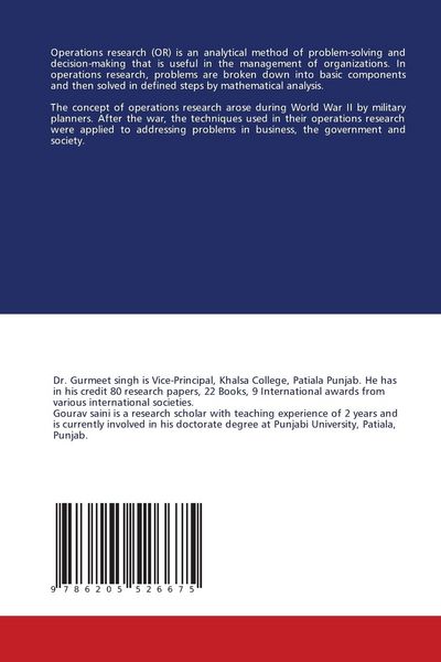 Produktbild: Operation Research: An Introduction