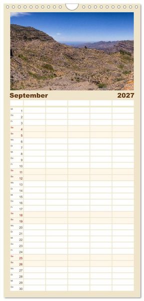 Produktbild: Familienplaner 2027 - Gran Canaria - Extrabreite Landschaften mit 5 Spalten (Wandkalender, 21 x 45 cm) CALVENDO