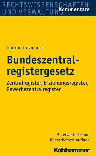 Produktbild: Bundeszentralregistergesetz