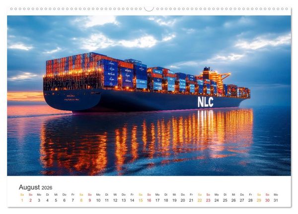 Produktbild: Containerschiffe - Giganten im Fokus (hochwertiger Premium Wandkalender 2026 DIN A2 quer), Kunstdruck in Hochglanz