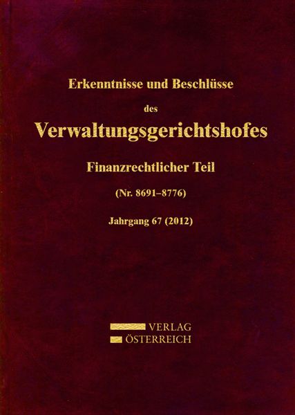 Produktbild: Erkenntnisse und Beschl&uuml;sse des Verwaltungsgerichtshofes