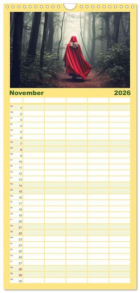 Produktbild: Familienplaner 2026 - Zauberhafte M&auml;rchen aus aller Welt mit 5 Spalten (Wandkalender, 21 x 45 cm) CALVENDO