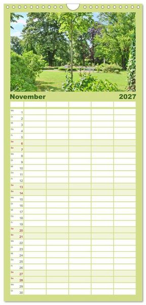 Produktbild: Familienplaner 2027 - Schlossgarten Neustrelitz mit 5 Spalten (Wandkalender, 21 x 45 cm) CALVENDO