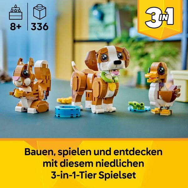 Produktbild: LEGO Creator 3-in-1-Set 31382 Niedliche Tiere: Verspielter Welpe, Spiel