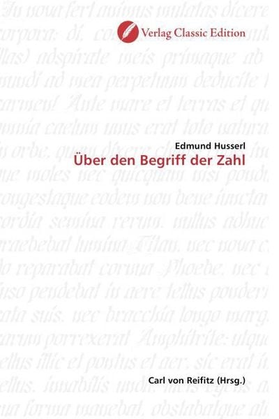 Produktbild: Husserl, E: &Uuml;ber den Begriff der Zahl