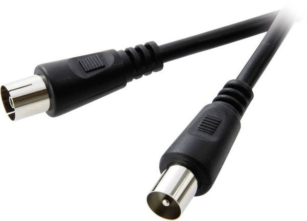 Produktbild: SpeaKa Professional Antennen Anschlusskabel [1x Antennenstecker 75 Ω - 1x Antennenbuchse 75 Ω] 2.50 m 75 dB Schwarz