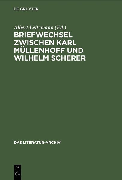 Produktbild: Briefwechsel zwischen Karl M&uuml;llenhoff und Wilhelm Scherer