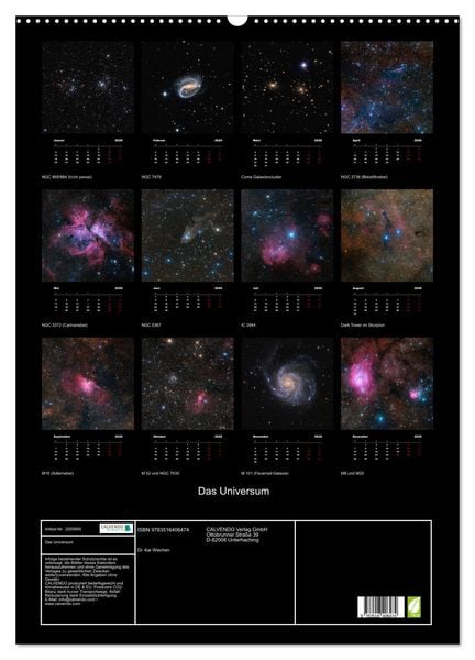 Produktbild: Das Universum (Wandkalender 2026 DIN A2 hoch), CALVENDO Monatskalender