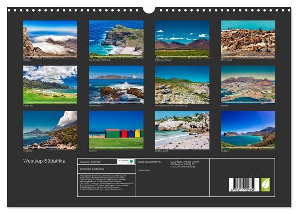 Produktbild: Westkap S&uuml;dafrika (Wandkalender 2026 DIN A3 quer), CALVENDO Monatskalender