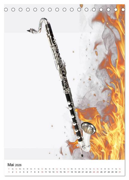 Produktbild: Musik Blasinstrumente (Tischkalender 2026 DIN A5 hoch), CALVENDO Monatskalender