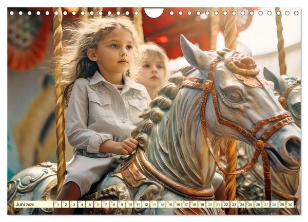 Produktbild: Karussell Nostalgie fr&uuml;her und heute (Wandkalender 2026 DIN A4 quer), CALVENDO Monatskalender