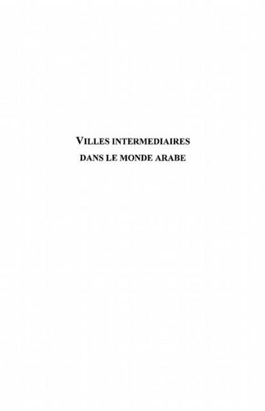 Produktbild: Villes intermediaires dans monde arabe