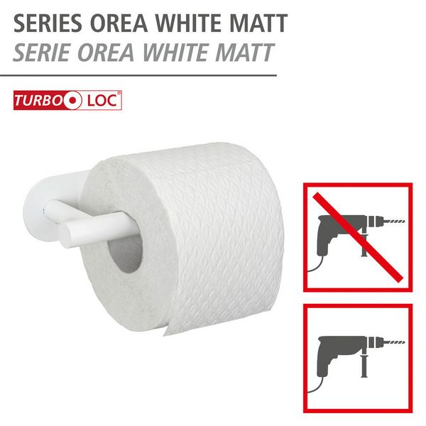 Produktbild: Turbo-Loc&reg; Toilettenpapierhalter Mod. Orea White matt, aus rostfreiem Edelstahl