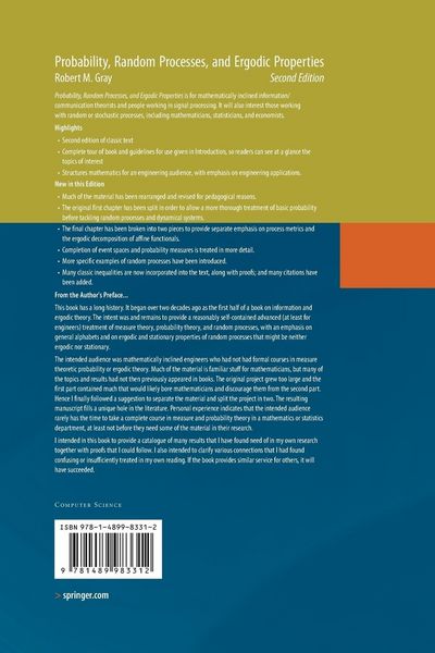 Produktbild: Probability, Random Processes, and Ergodic Properties