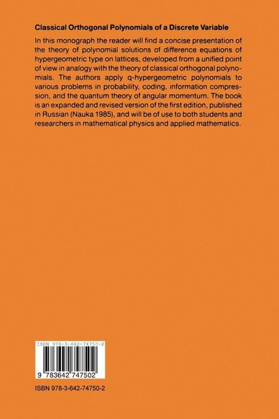 Produktbild: Classical Orthogonal Polynomials of a Discrete Variable