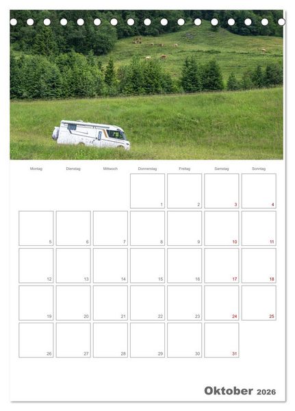 Produktbild: Wohnmobil Jahresplaner (Tischkalender 2026 DIN A5 hoch), CALVENDO Monatskalender