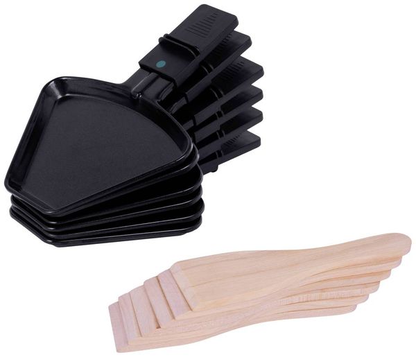 Silva Homeline PK-R 066 Raclette Antihaftbeschichtung, Überhitzungsschutz, 6 Pfännchen, Kontrollleuchte Schwarz