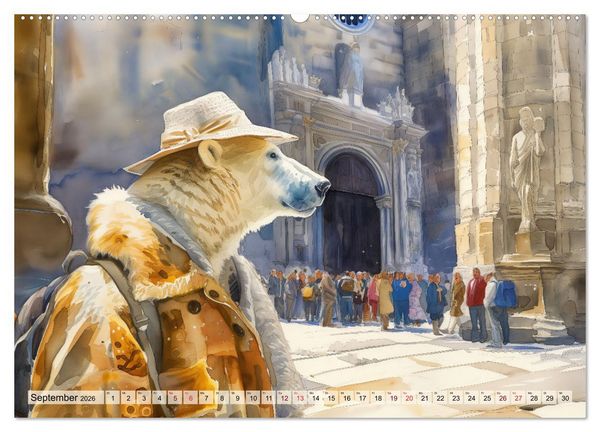 Produktbild: Eisb&auml;r Eik auf Europareise (Wandkalender 2026 DIN A2 quer), CALVENDO Monatskalender