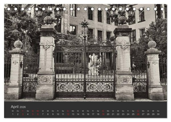 Produktbild: Dresden Schwarz Weiss 2026 (Tischkalender 2026 DIN A5 quer), CALVENDO Monatskalender