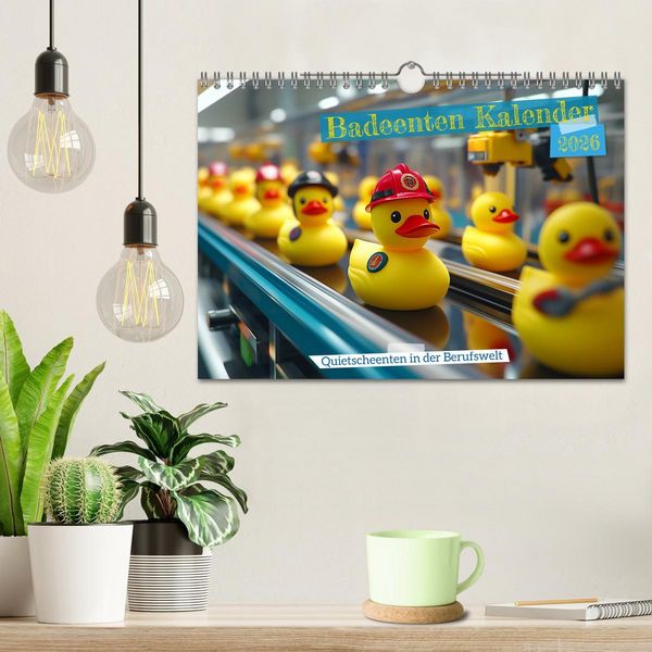 Produktbild: Badeenten Kalender - Quietscheenten in der Berufswelt (Wandkalender 2026 DIN A4 quer), CALVENDO Monatskalender