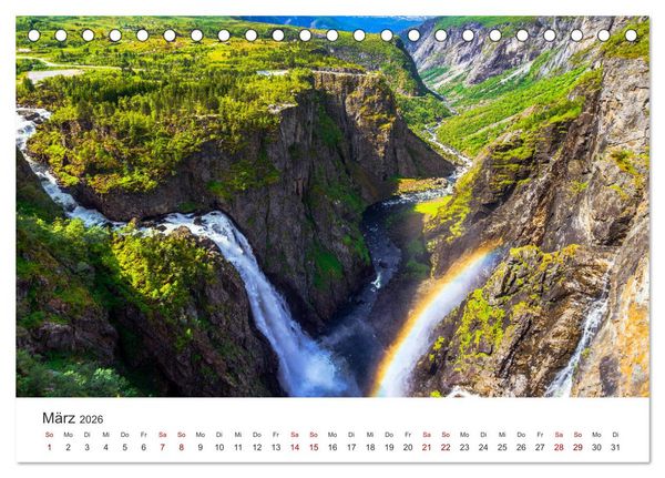 Produktbild: Wasserf&auml;lle in Norwegen (Tischkalender 2026 DIN A5 quer), CALVENDO Monatskalender