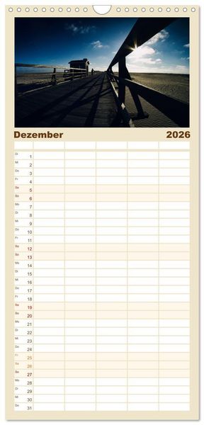 Produktbild: Familienplaner 2026 - Sankt Peter-Ording. Licht, Schatten und Natur mit 5 Spalten (Wandkalender, 21 x 45 cm) CALVENDO