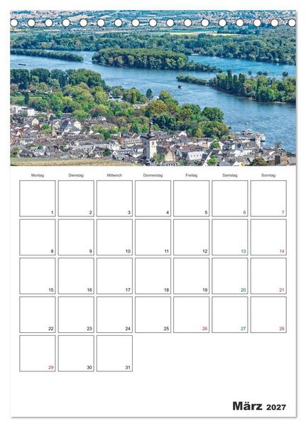 Produktbild: Rheingau Terminplaner (Tischkalender 2027 DIN A5 hoch), CALVENDO Monatskalender
