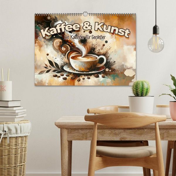 Produktbild: Kaffee & Kunst: Ein Kalender f&uuml;r Genie&szlig;er (Wandkalender 2026 DIN A3 quer), CALVENDO Monatskalender